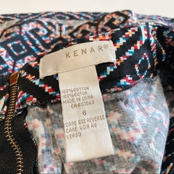 𝅺Kenar Geometric Print Pleated A-Line Mini Skirt Size 6 - Picture 8 of 10